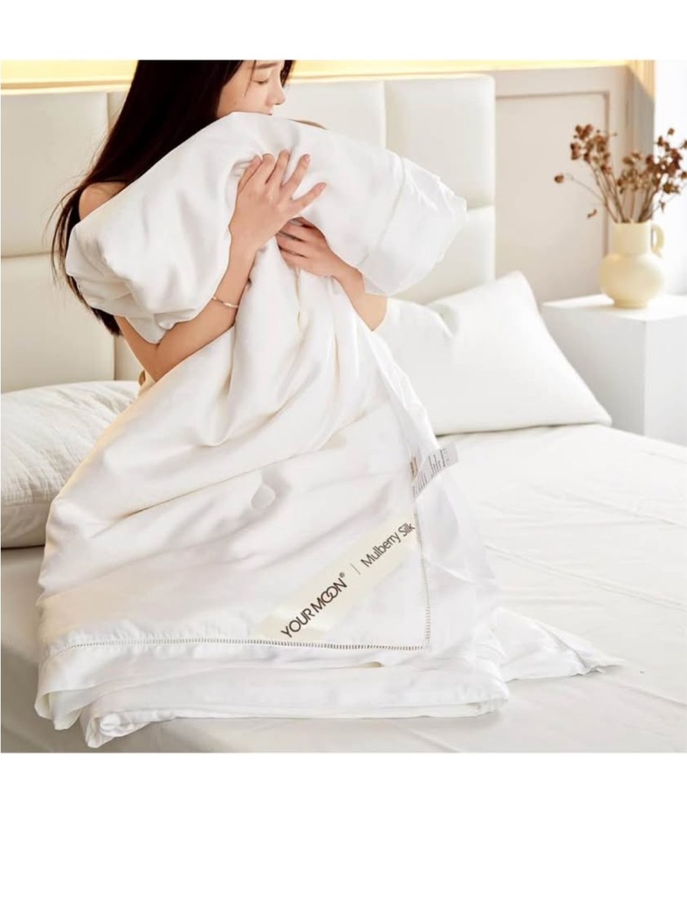 YOUR MOON Pure Mulberry Silk Comforter Queen Size for All Season